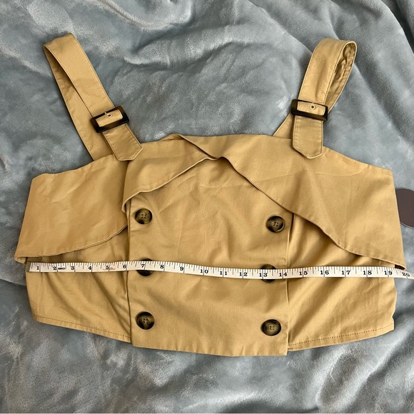 NWT Eva Franco Trench Buttoned Blouse 16W US/20W UK Khacki Anthropologie Plus - Picture 14 of 14